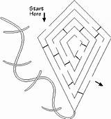 Kite Printable Maze Mazes Puzzles Kids Way Find sketch template