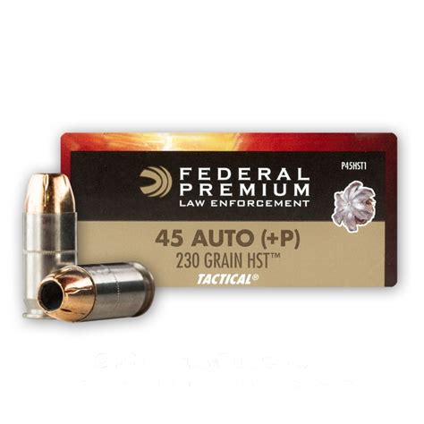 acp p  grain hst jhp federal premium law enforcement  rounds ammo
