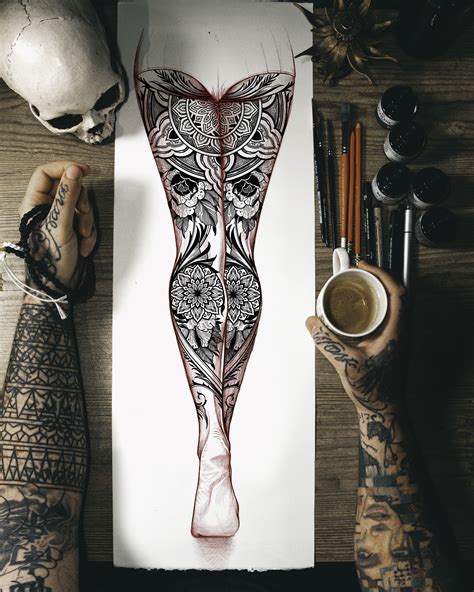 symmetry full leg tattoos leg tattoos women girl tattoos