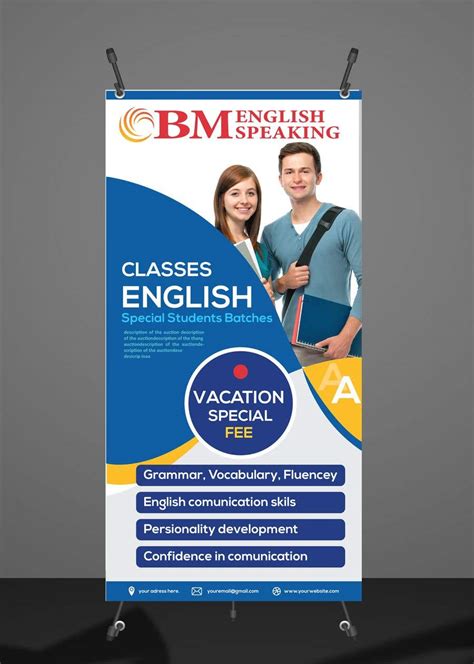 design  standee banner vacation courses freelancer
