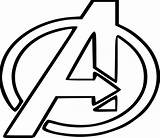 Avengers Coloring Logo Pages Symbol Printable Getcolorings Color Sheets sketch template