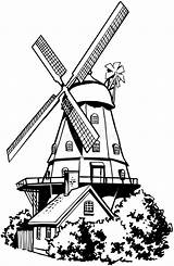 Windmill Mulino Vento Vettore Fumetto Illustrazione sketch template