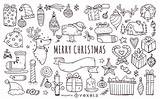 Doodles Christmas Outlines Elements Set Vector Drawn Hand Vexels คร มาส Save Vectors sketch template