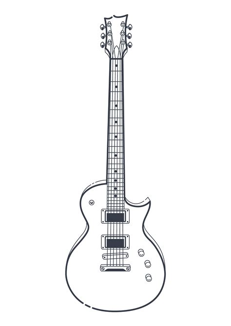 musical instrument electric guitar outline vector  psd vector icons
