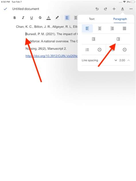 create  hanging indent  google docs  ipad  mac observer