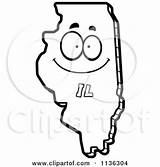State Illinois Cartoon Clipart Outlined Character Happy Coloring Cory Thoman Vector Royalty Collc0121 sketch template