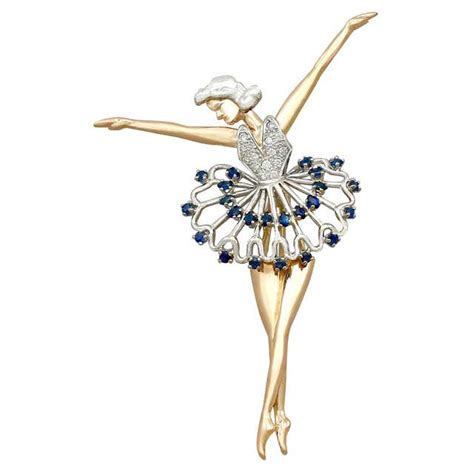 2000 marco lodola ballerina with diamonds gold brooch for sale at 1stdibs