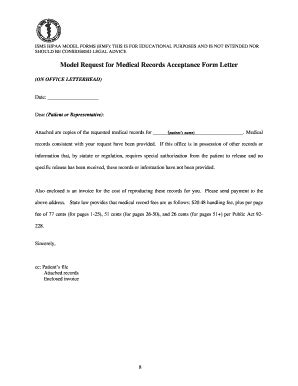 printable medical records request letter forms  templates