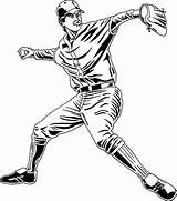 Baseball Coloring Pages Drawing Players Pitcher Player Printable Team Clipartmag Getdrawings Getcolorings Color sketch template
