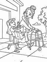 Coloring Helping Pages People Other Kids Forkids sketch template
