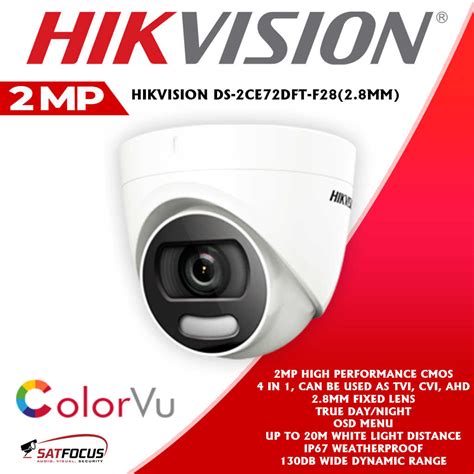 hikvision hd mp colorvu cctv camera package satfocus