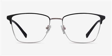 moore browline black silver frame glasses for men eyebuydirect