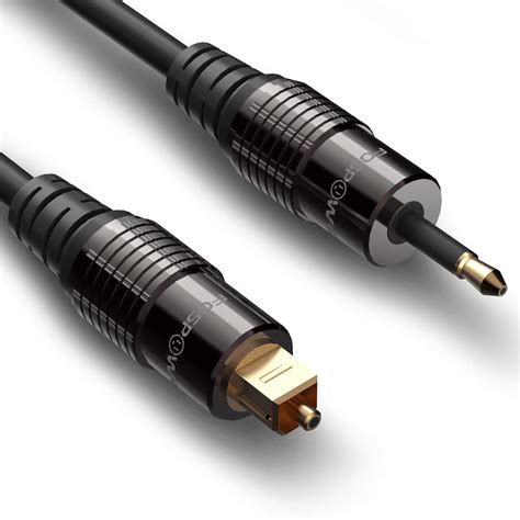 fospower  pozlacany kabel audio toslink  mini toslink digital optical spdif  metalowymi