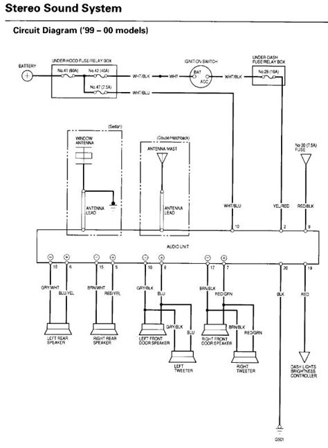 civic oem radio wiring diagram honda tech