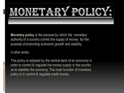 types of monetary policy pdf