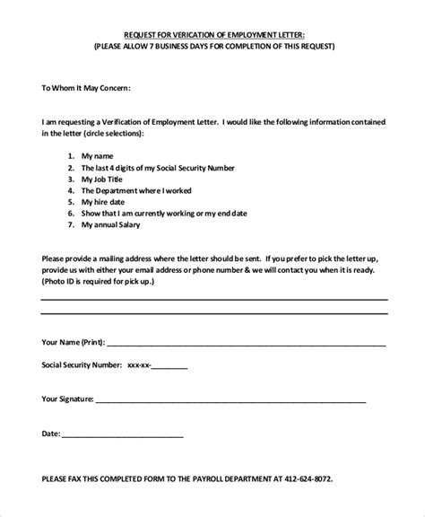 request  employment letter sample  employment verification
