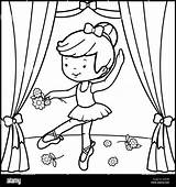 Dancing Cartoon Ballando Ragazza Posture sketch template