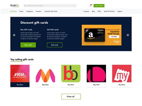 grab  gift card page redesign uplabs