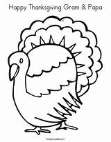 Coloring Thanksgiving Gram Happy Papa Turkey Built California Usa Twistynoodle Cursive sketch template
