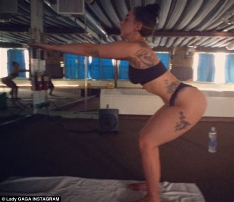 Lady Gaga Flexes Her Body At Yoga After Bachelorette Party Daily Mail
