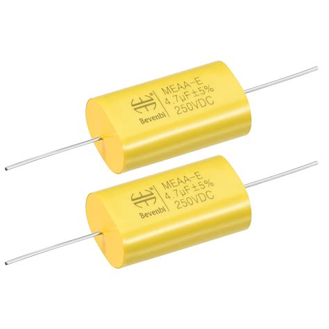 film capacitor  dc uf mkaa  flat axial polypropylene capacitors  audio divider yellow