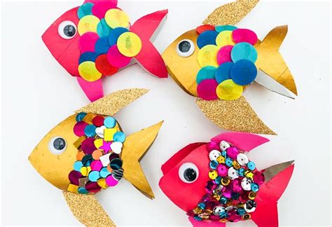 rainbow toilet roll fish arts crafts mas pas