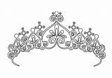 Crown Tiara Princess Coloring Drawing Pages Printable Queen Template Line Tiaras Easy Simple Girls Kids Colouring Draw Prince King Make sketch template
