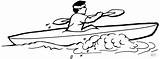 Kayak Coloring Kayaking Pages Printable Rowing Clipart Paddling Gif sketch template