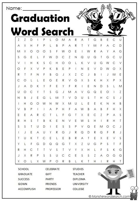 awesome graduation word search graduation words elementary