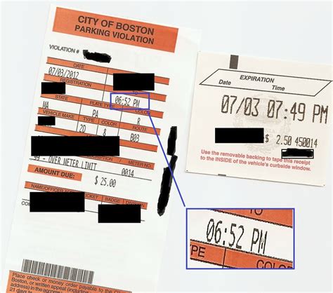 disputed  parking ticket  boston    minutes