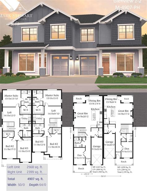charming traditionally styled  story skinny duplex house plan   spacious units