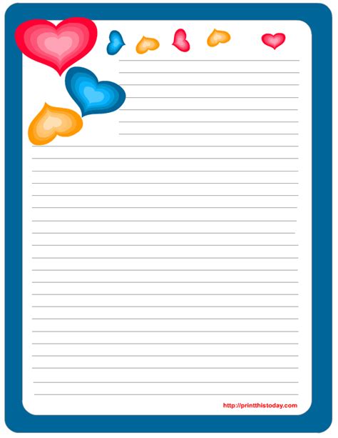 printable valentines day writing paper
