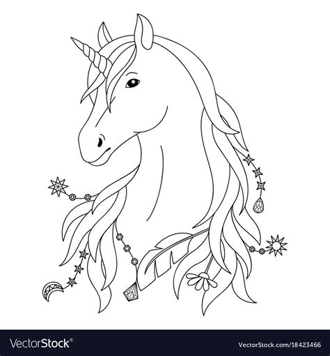 unicorn tattoo symbol royalty  vector image aff symbol