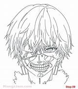 Kaneki Ghoul Colorear Lineart Desenho Mangajam Ausmalen Wonder Weiß Zeichnen Touka sketch template