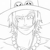 Ace Portgas Lineart Deviantart sketch template