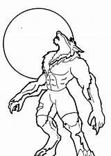 Werewolf Scary Howling Coloringsun sketch template
