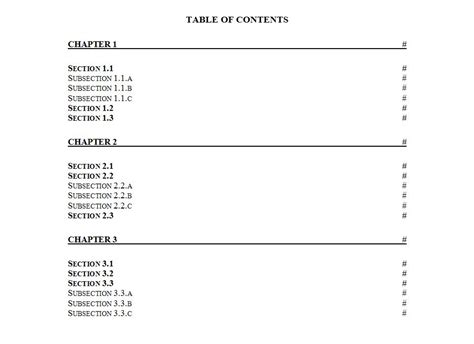 style contents page   create  table  contents