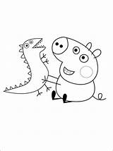 Peppa Coloring Kolorowanki Swinka Dinosaur Malowanka Druku Gurli Compleanno Dessins Tegninger Tendance Pigs Cake Disegni sketch template