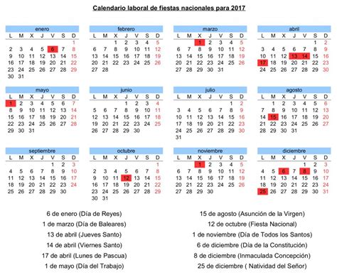 el calendario laboral   contara   dias festivos nueve comunes en toda espana