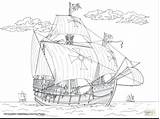 Columbus Ships Christopher Coloring Pages Getcolorings Color Getdrawings sketch template