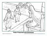 Boldness Preached Disciples Sanhedrin Acts Pentecost sketch template