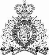 Rcmp Badge Coloring Heraldic Canada sketch template