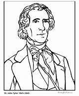 John Tyler Coloring Pages Biography President Patriotic Printing Help sketch template