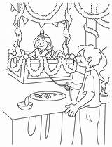 Janmashtami Krishna Diwali Holi Vaisakhi Baisakhi Festivals Worksheets Varnan Chitra Shri Celebrating Gopal Laddu sketch template