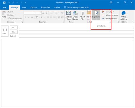 Add A Signature In Outlook 2016 For Windows Information Services