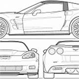 Chevrolet Corvette Blueprint Cars C6 Blueprints Vehicles Zr1 2009 Drawingdatabase sketch template
