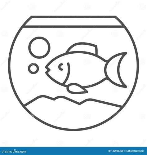 aquarium thin  icon vector illustration cartoondealercom