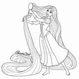 Rapunzel Lineart sketch template