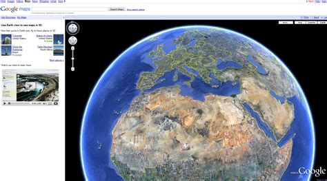 les vues  de google earth disponibles dans google maps