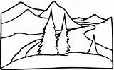 Montanhas Paisagem sketch template